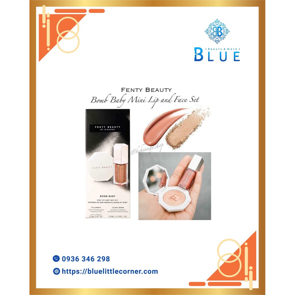 Set son + highlight Fenty Beauty Bomb Baby Mini Lip And Face