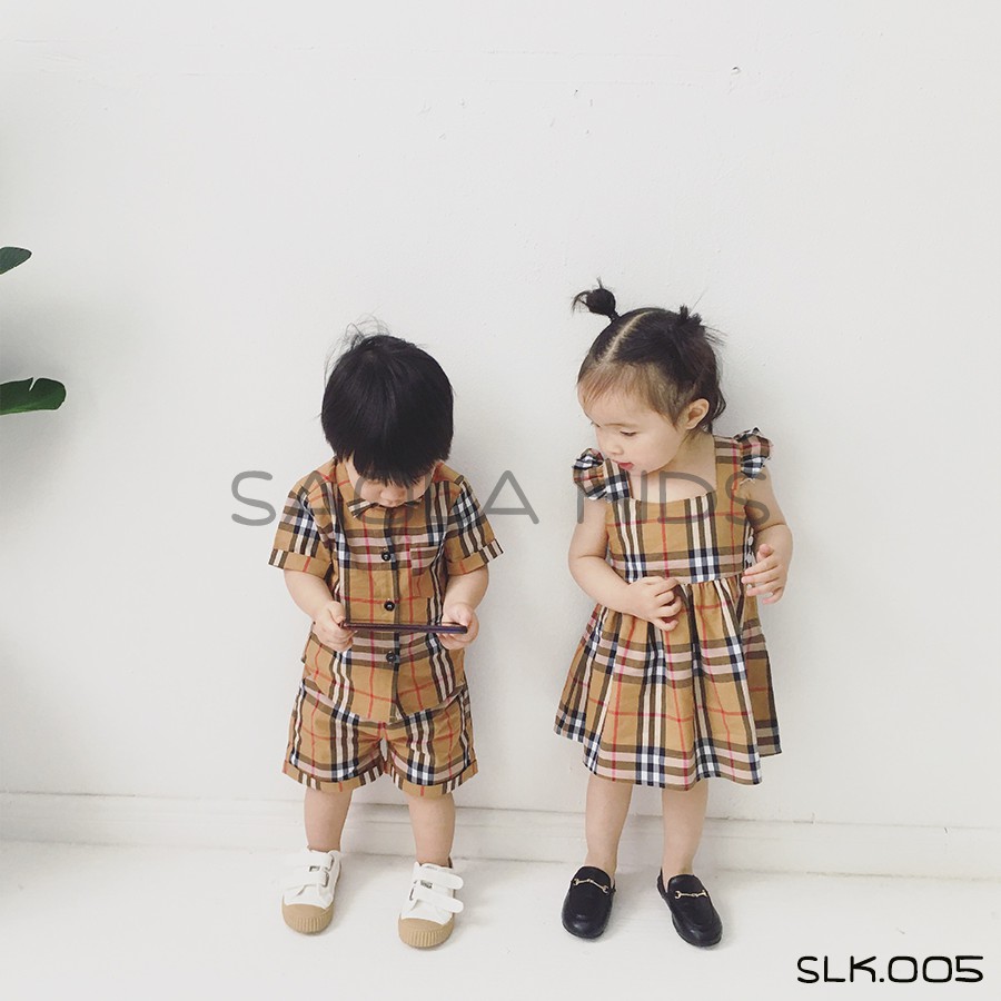 [FREE SHIP] BỘ + VÁY họa tiết kẻ BBR cho bé - CHÍNH HÃNG SAOLA KIDS