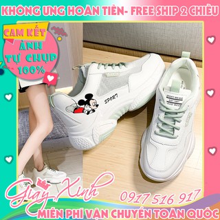 Giày thể thao nữ đế cao su êm chân, giày thể thao mickey phối lưới hot trend 2021 mã M007