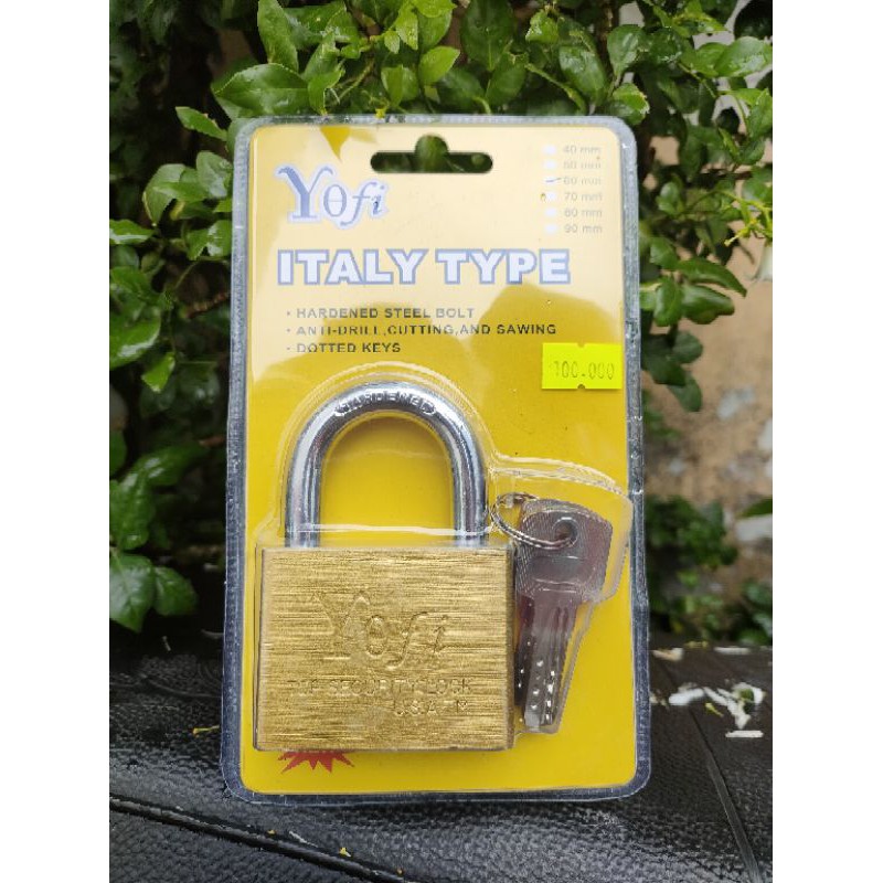 Ổ Khóa nhà loại Treo Pad Lock Yeti Vàng 4 chìa điện tử 60mm