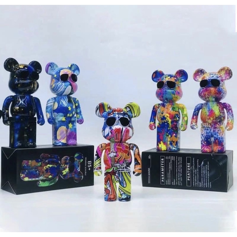 Loa bluetooth hình thú không dây Bearbrick B5 plus đa sắc vừa nghe nhạc vừa decor trang trí