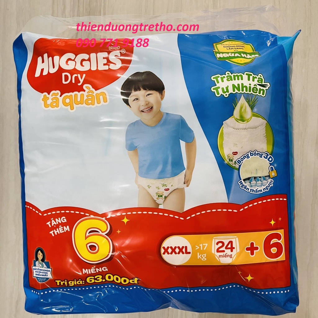 Tã Bỉm Quần Huggies Size XXXL 22 + 6  Miếng