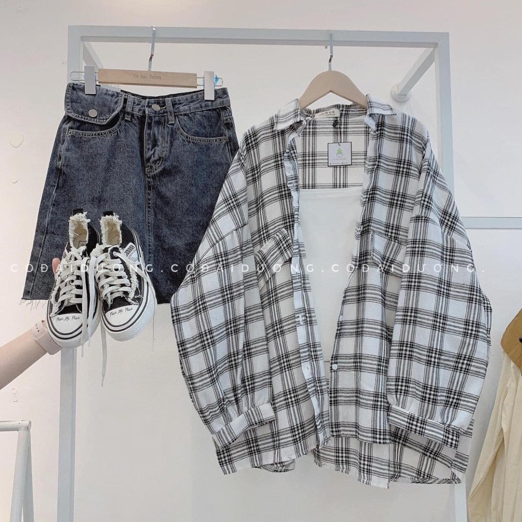 [Mã FAMAYWA giảm 10K đơn 50K] Sơ mi kẻ nắp tui oversize | BigBuy360 - bigbuy360.vn
