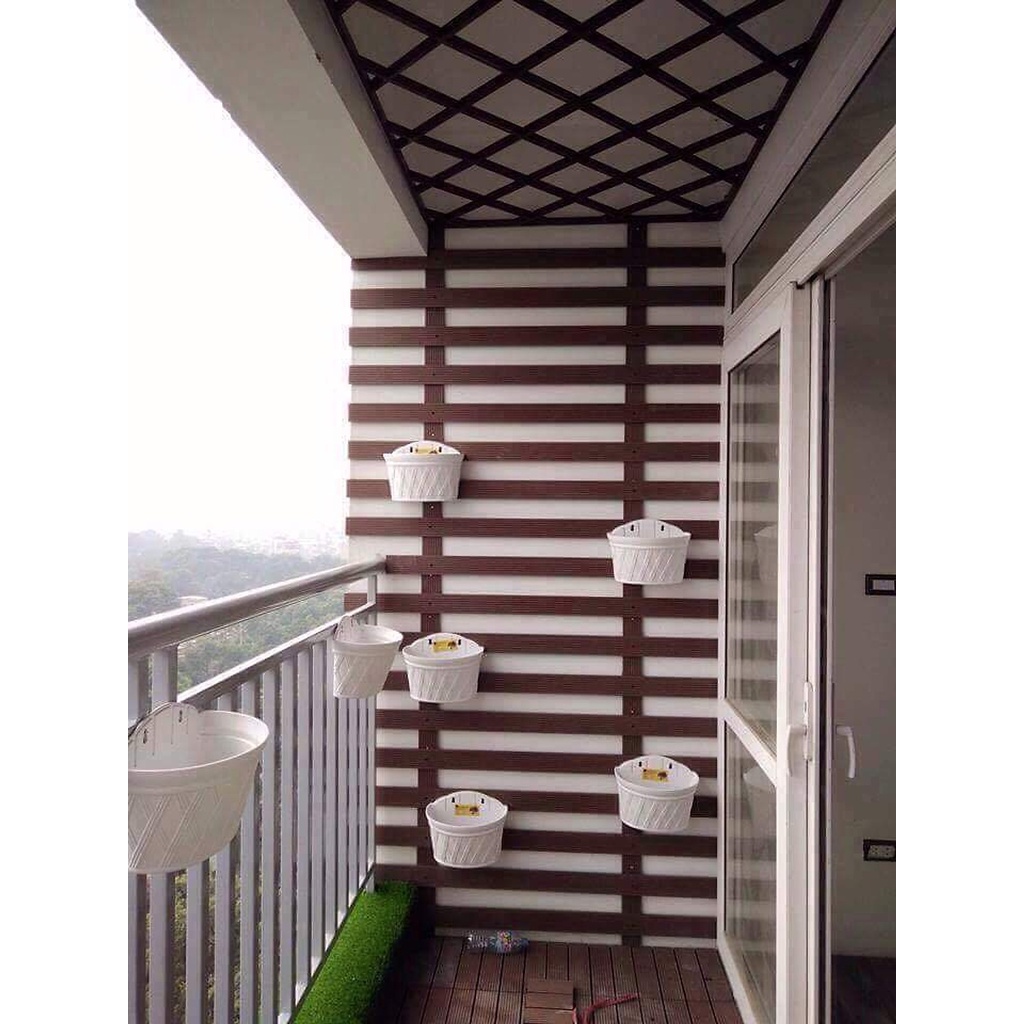 8 Thanh mỗi thanh dài 75cm Thanh lam treo hoa gỗ nhựa ngoài trời - Cà phê