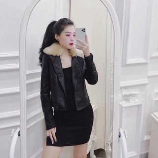 ÁO KHOÁC DA CỔ LÔNG