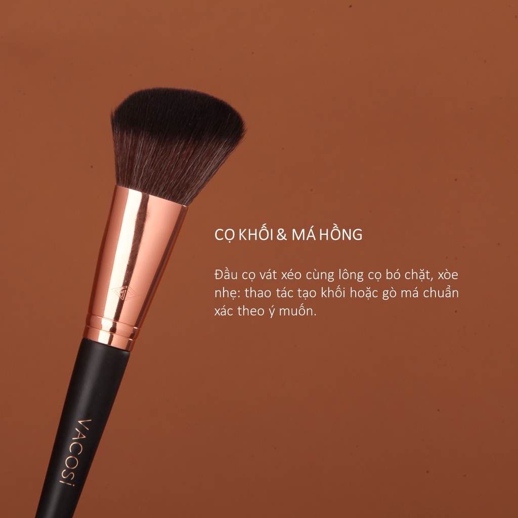 [CHÍNH HÃNG] Cọ Khối Và Má Hồng Vacosi Angled Powder &amp; Blush Brush M09