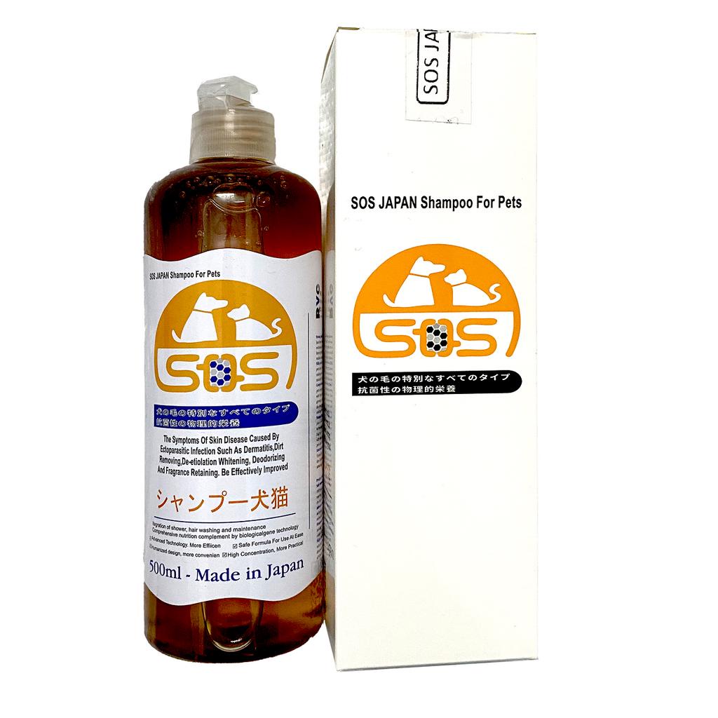 SOS Nhật bản - Sữa Tắm chó mèo cao cấp 500ml (chó mèo dùng chung) Thơm lâu và diệt ve rận