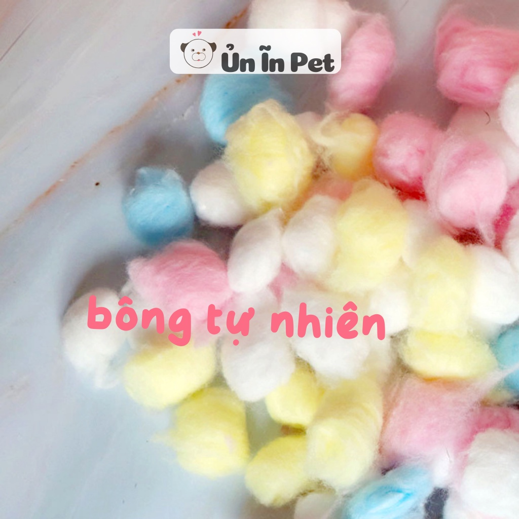 Lót chuồng hamster, BÔNG GÒN 7 MÀU gói chiết lớn, nhỏ