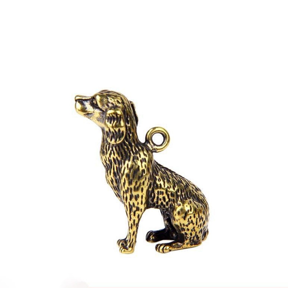 LANFY High Quality Bull Ornament Sculpture Handmade Lines Keychain Accessories Copper Miniatures Figurines Car Ornaments Pure Copper 12 Styles Desk Decoration Key Pendant