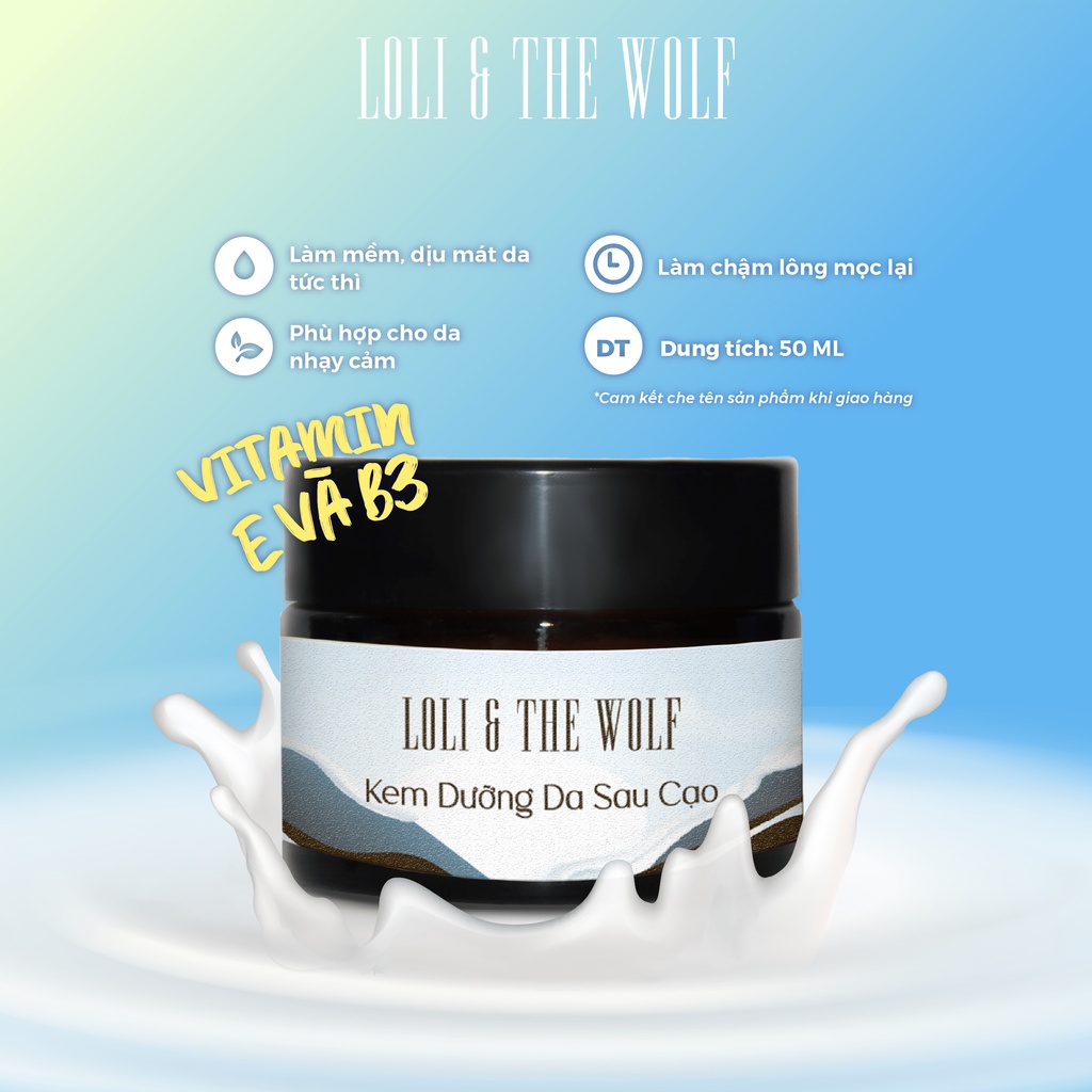 Kem dưỡng vùng kín sau cạo Loli The Wolf ức chế lông mọc, an toàn cho niêm mạc 50ml