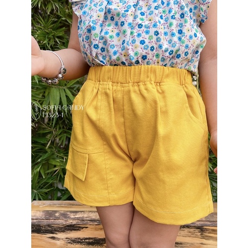 Set Bộ Áo Smock Đính Nơ Quần Linen Túi Mềm Sofiacandy Xinh Đẹp [Có sẵn]