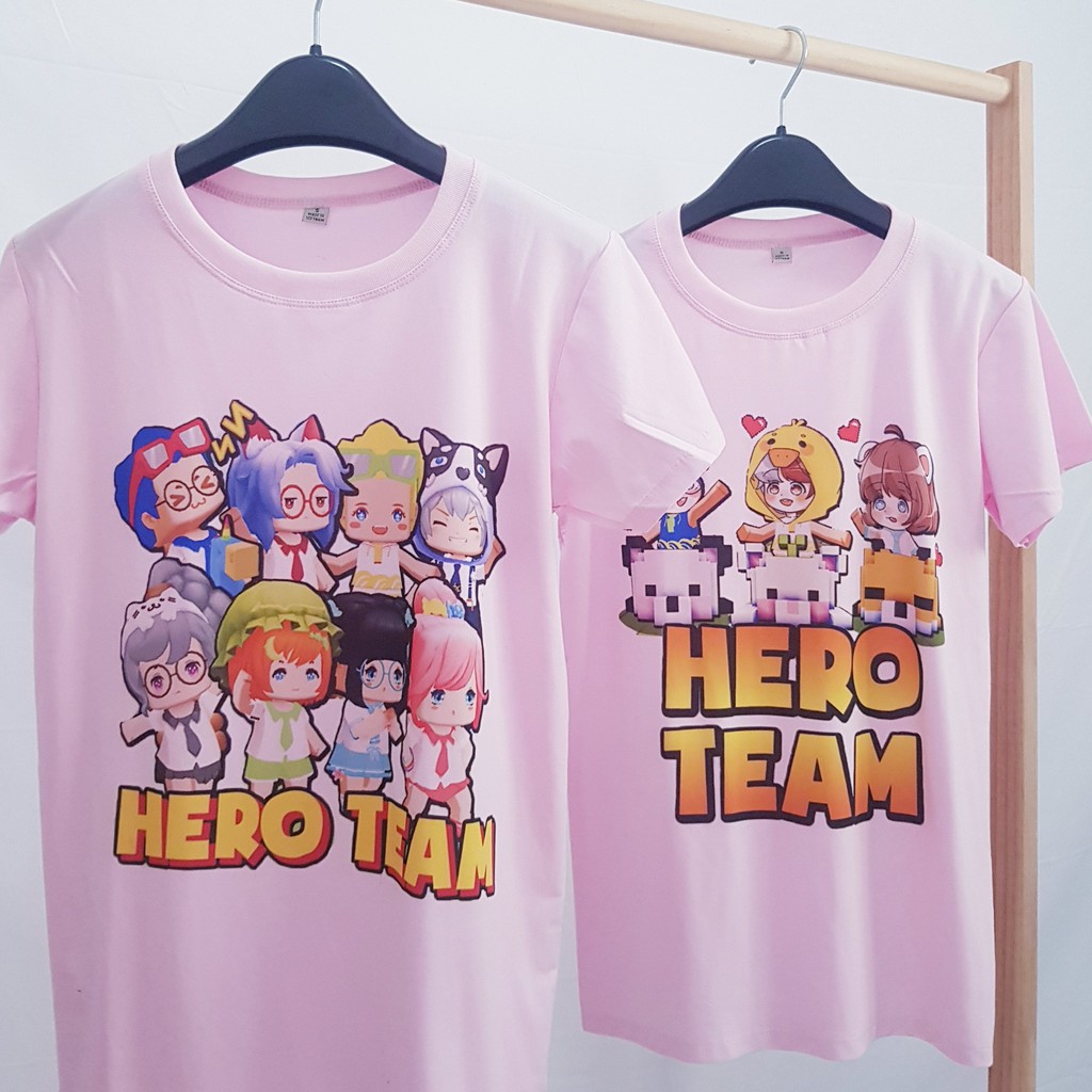 Áo thun bé gái Hero team màu hồng