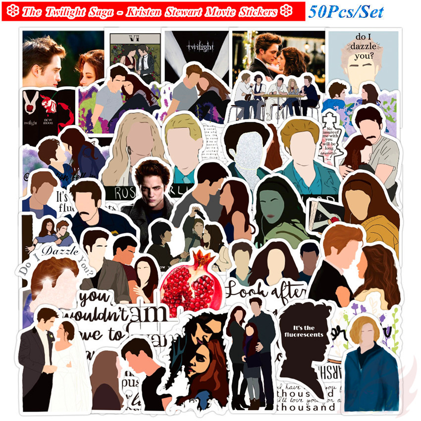 ❉ Miếng Dán Phim The Twilight Saga - The Love of Vampire &amp; Human ❉ Bộ 50 Miếng Dán Sticker Họa Tiết Doodle Thời Trang