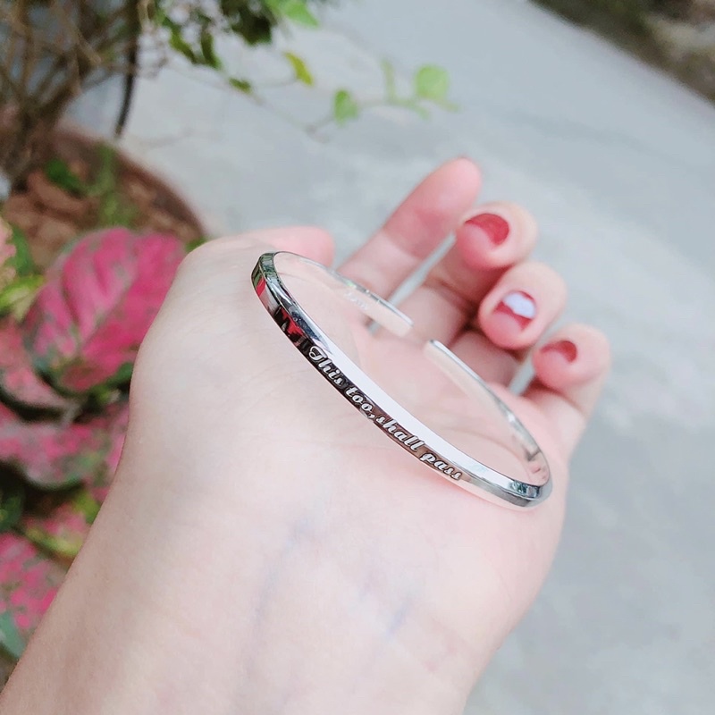 Vòng tay nữ bạc ta khắc chữ - Lắc tay khắc chữ - Vàng bạc Khải Khải