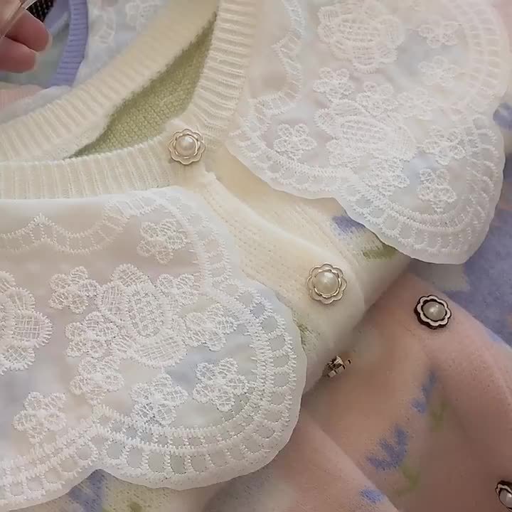 NZN Áo Khoác cardigan Dệt Kim Tay Dài Cổ Búp Bê Thời Trang Mùa Thu Mới Cho Nữ