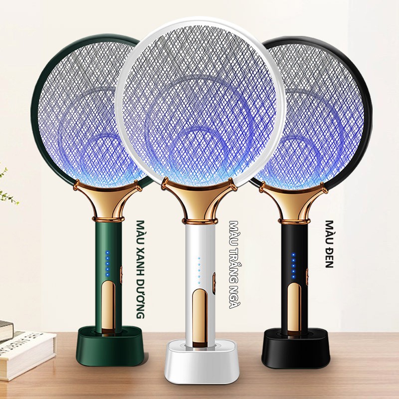 Vợt bắt muỗi, Vợt muỗi thông minh tự động bắt muỗi cao cấp có đèn LED hiển thị pin kiêm đèn ngủ