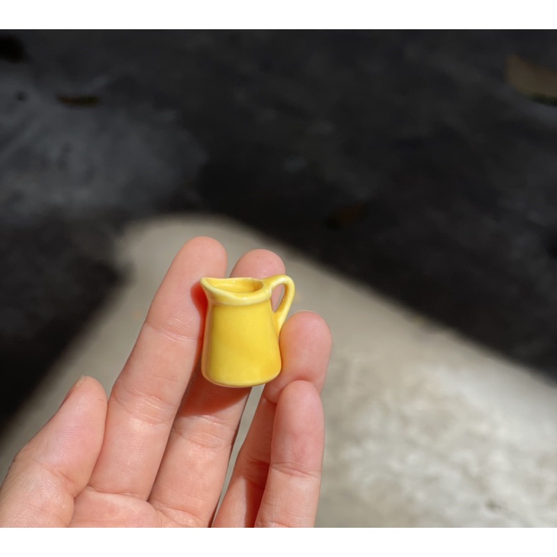 Bình lọ gốm có quai rót được mini cho nấu ăn mini, nhà búp bê