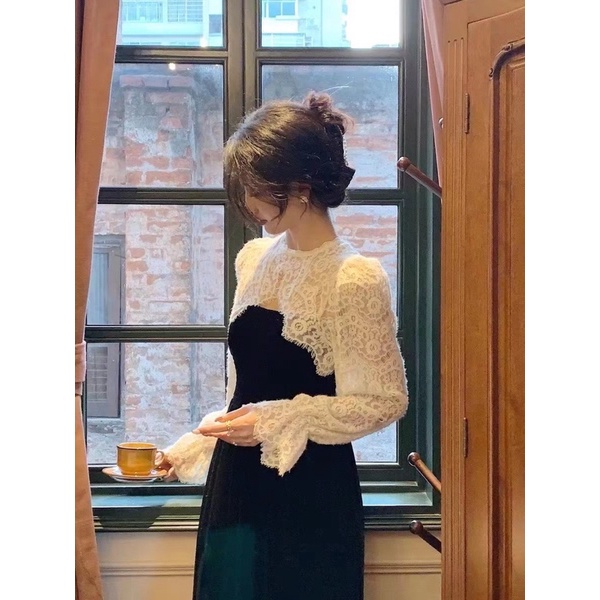 Váy Nhung Mền Chun Ngực Tiểu Thư Hàng QC ảnh thật cận chất Kaylee | BigBuy360 - bigbuy360.vn