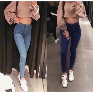 Quần jean 1 nút lưng cao