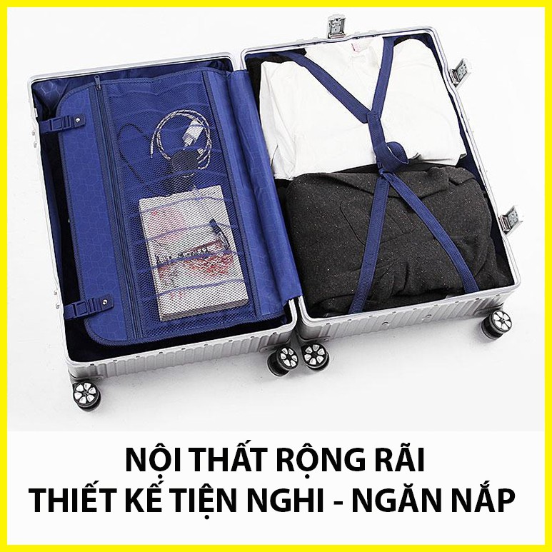 Vali Khóa Sập Khung Nhôm A218 Cao Cấp SIZE 20-24 INCH Chống Bể Vỡ - Chống Trộm