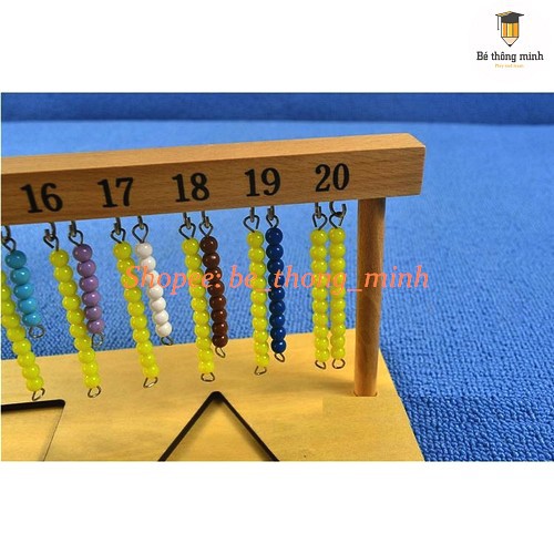 Giáo cụ Montessori - Bộ 2 Giá treo các chuỗi hạt cườm màu từ 1-10 và 11-20