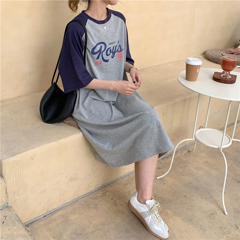 Đầm thun tay ngắn dáng rộng thời trang mùa hè cho nữ