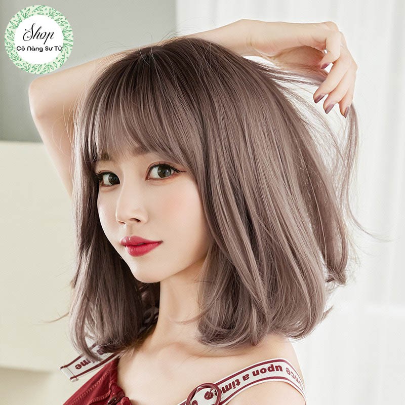 Tóc giả nữ nguyên đầu ngắn ngang vai – tóc bob giả cụp đuôi mái thưa Hot Trend - Cô nàng sư tử
