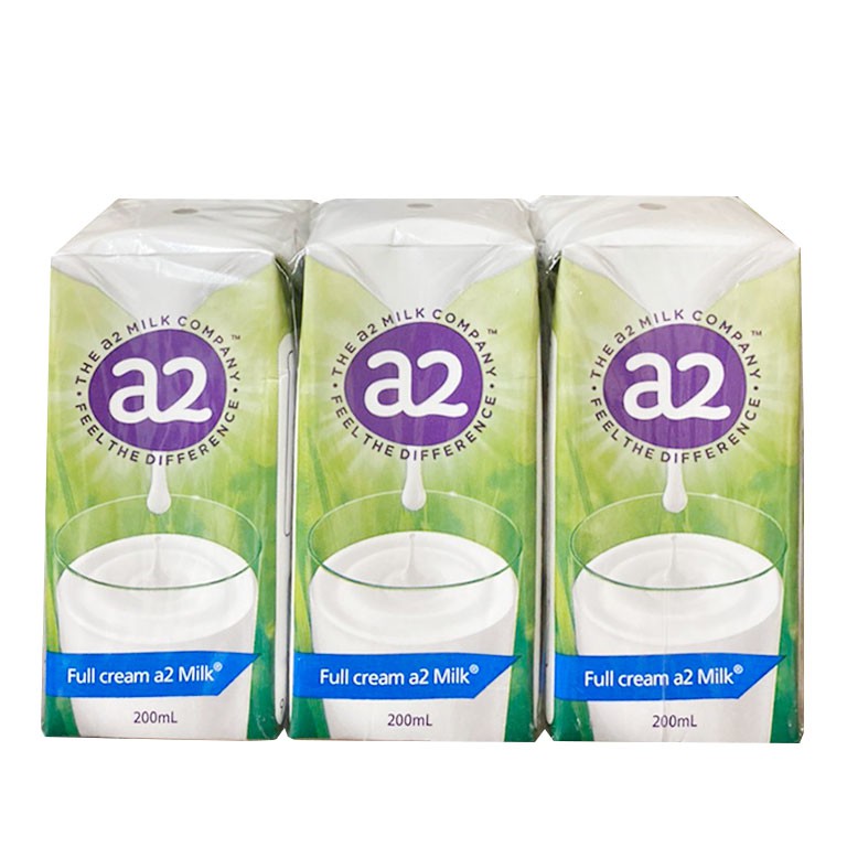 Sữa tươi tiệt trùng nguyên kem A2 dạng nước 200ml (lốc 6 hộp)