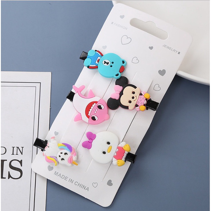 Set kẹp tóc, kẹp tóc cho bé gái, kẹp tóc nhựa silicon hình trái cây