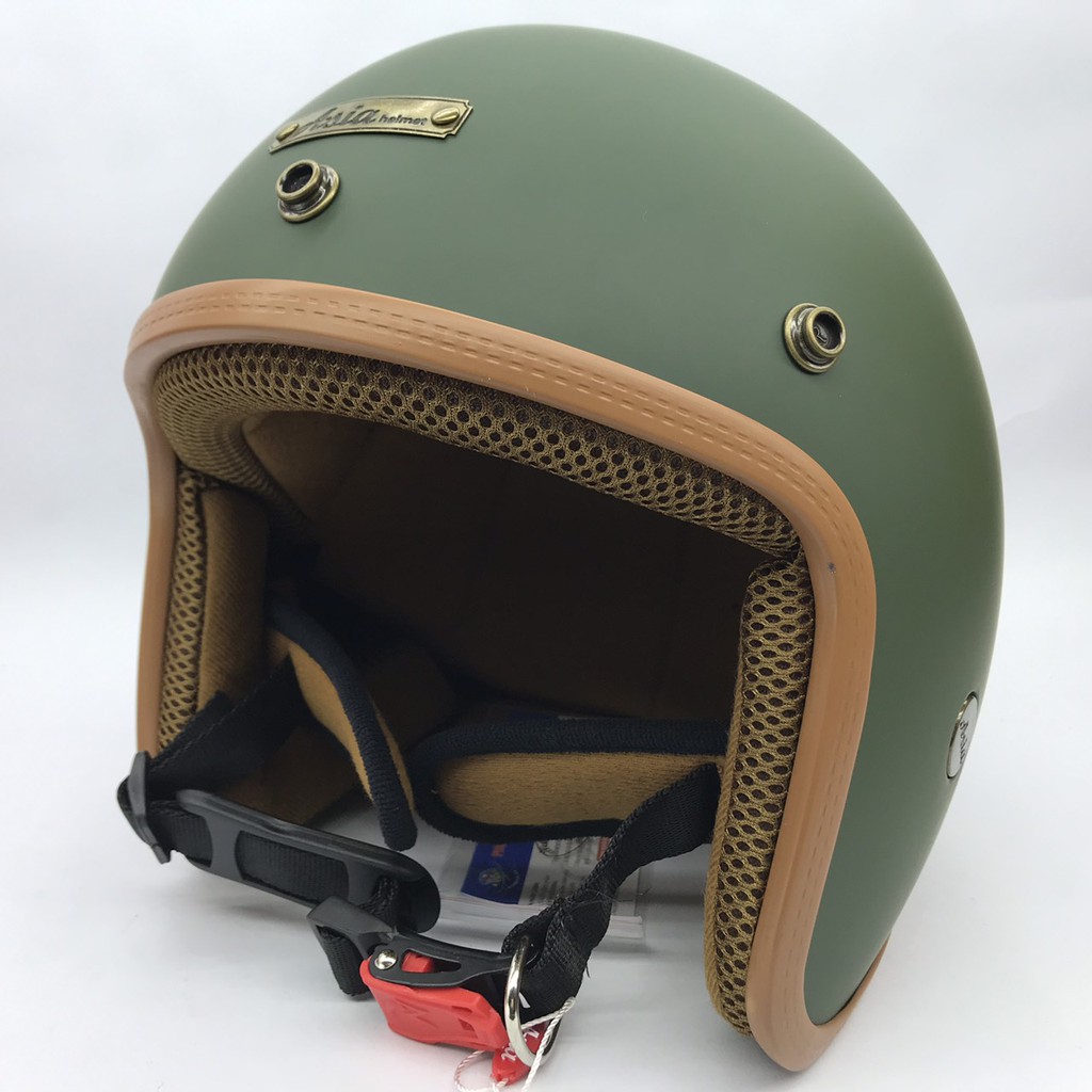 Mũ bảo hiểm trùm đầu - siêu đẹp - Asia MT124C - xanh lính nhám