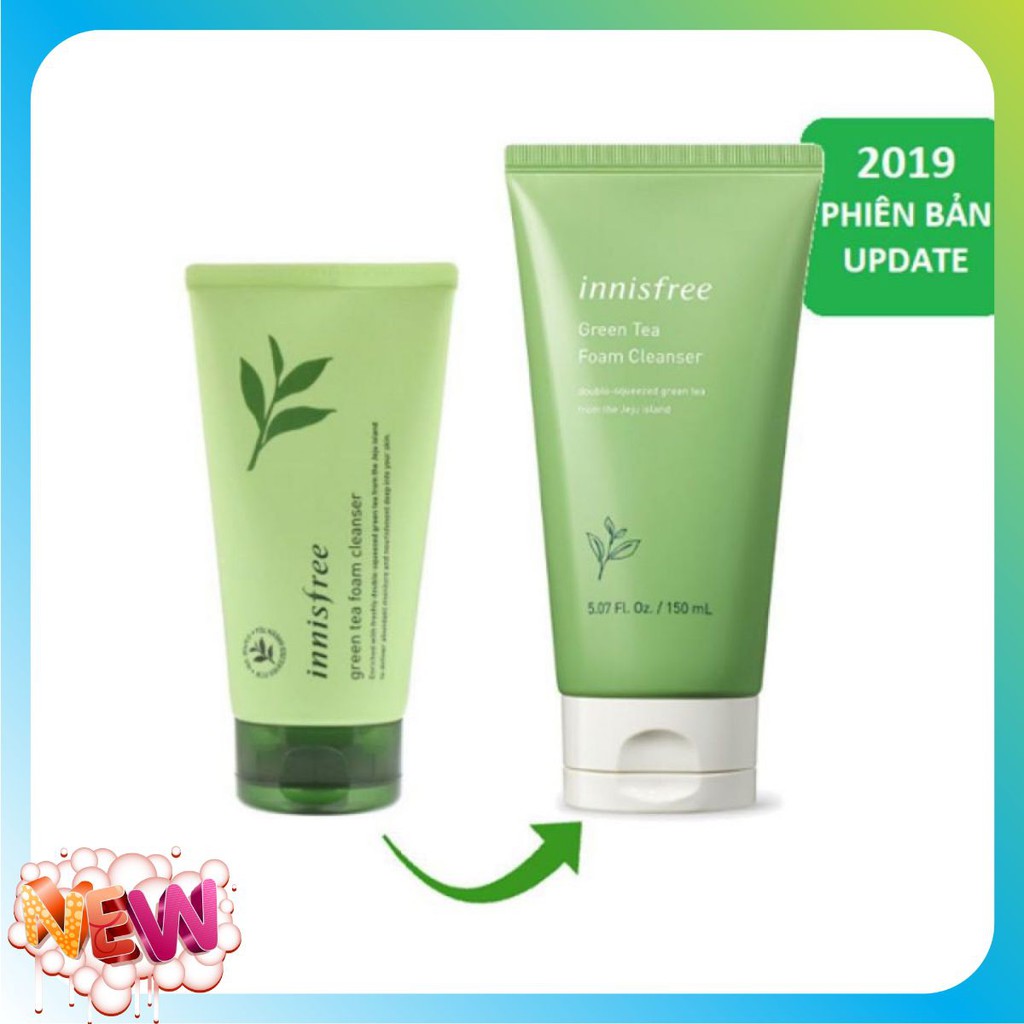 [Mẫu Mới] Sữa rửa mặt Innisfree Trà Xanh 150ml - Làm sạch sâu & ngăn ngừa mụn | BigBuy360 - bigbuy360.vn