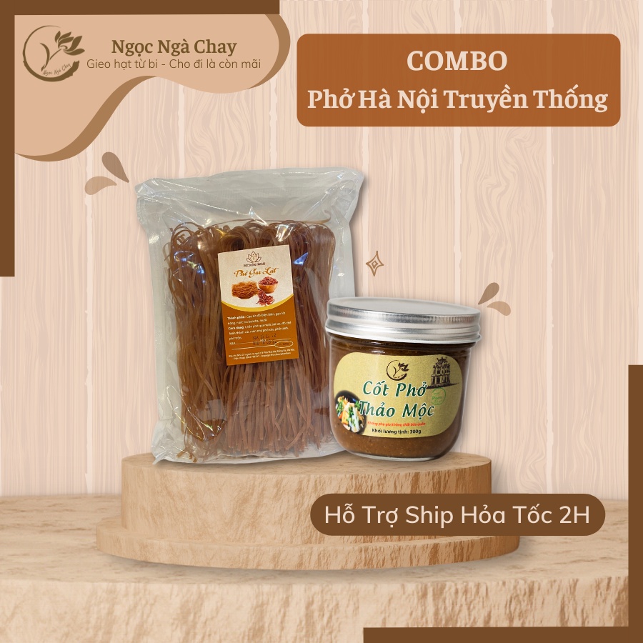 Combo Phở Chay Hà Nội Ngon Gây Nghiền - Bộ đôi sản phẩm nấu phở chay tại nhà tiện lợi đậm đà chuẩn hương vị phở chay