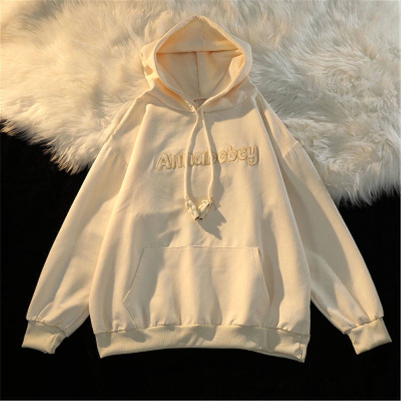 hoodie zip Áo Hoodie Dáng Rộng In Hình Gấu Dễ Thương Phong Cách Hàn Quốc Thời Trang Mùa Thu Cho Nữ Cỡ 200 | BigBuy360 - bigbuy360.vn