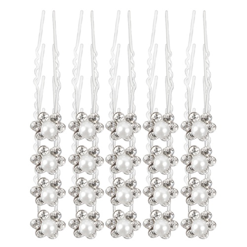Set 20 trâm cài tóc đính ngọc trai và kim cương nhân tạo dùng tạo kiểu tóc cô dâu