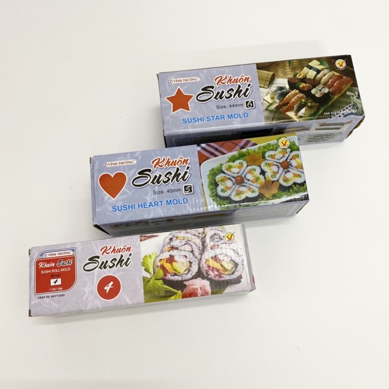 Khuôn Làm Sushi, Cơm Cuộn Hình Tròn/Ngôi Sao/Trái Tim