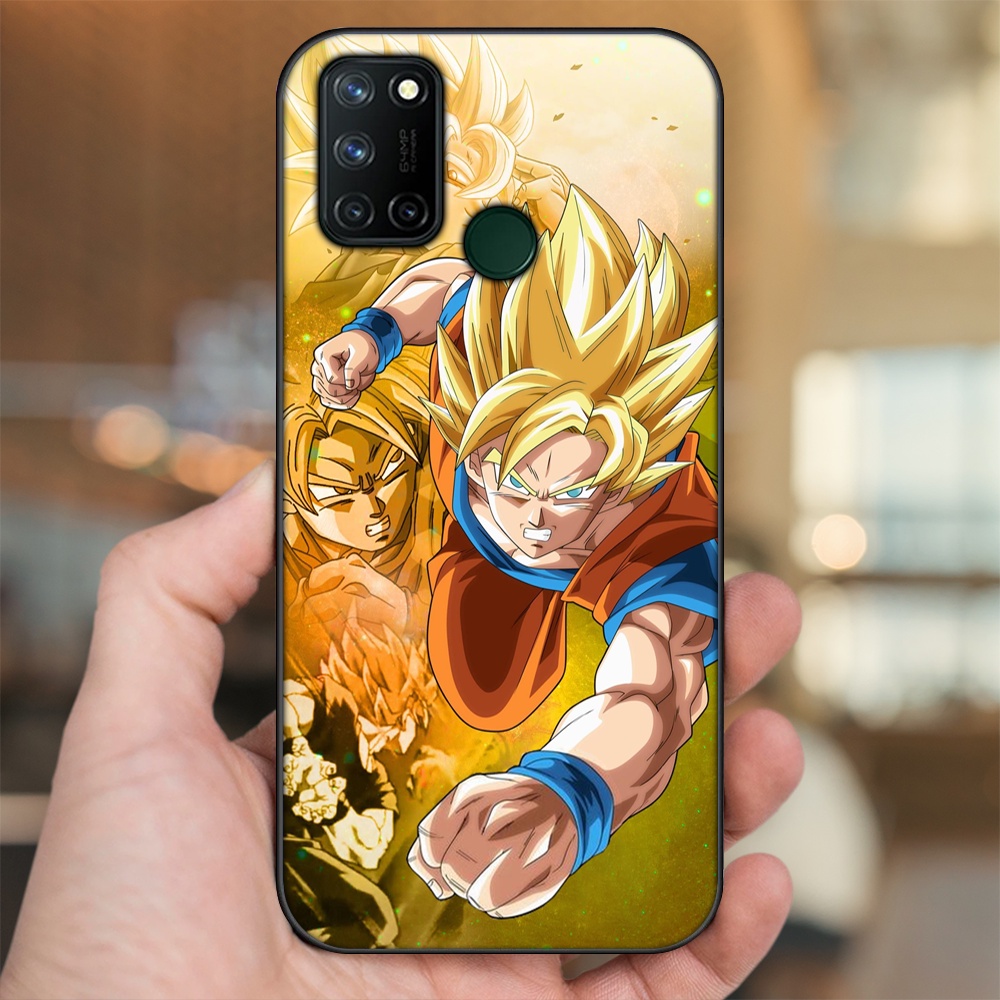 Ốp lưng Realme C17, 7i viền đen in hình Goku Dragon Ball