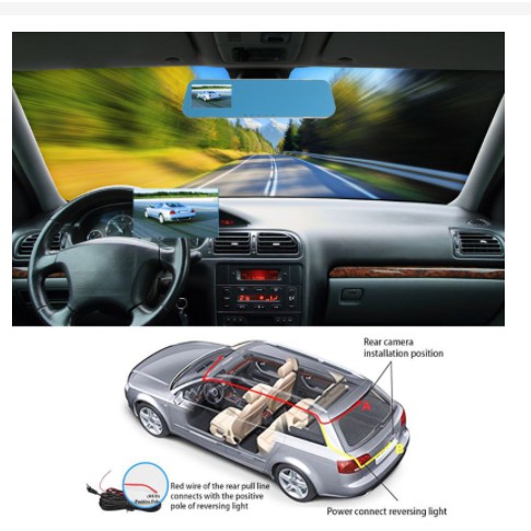 Camera hành trình ô tô xe hơi,xe tải oto X800 dạng gương chiếu hậu màn full HD 1080P tích hợp camera sau lùi xe - tải