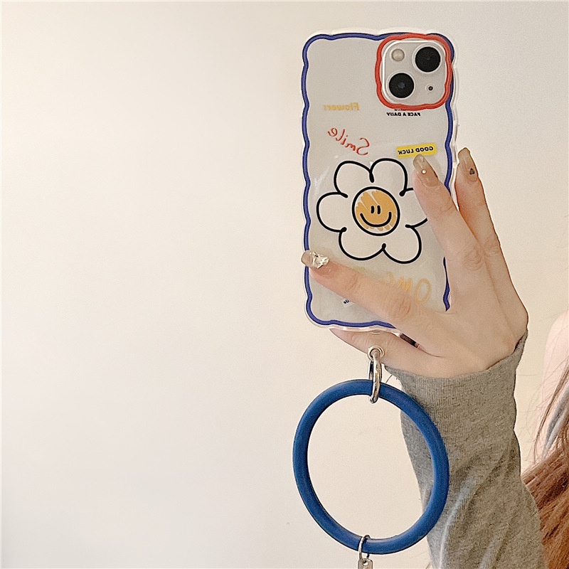Ốp lưng iphone Ốp Điện Thoại Silicon Họa Tiết Mặt Cười Có Dây Đeo Cho Apple Iphone 13Pro 11 / 12 14pro 14pro # 14 Dinuo case