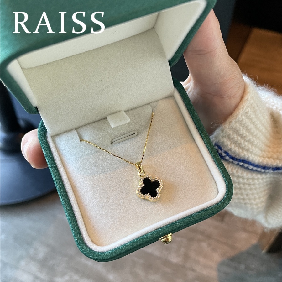 Vòng cổ Mặt Cỏ Bốn Lá Đính Đá Sang Trọng Cho Nữ