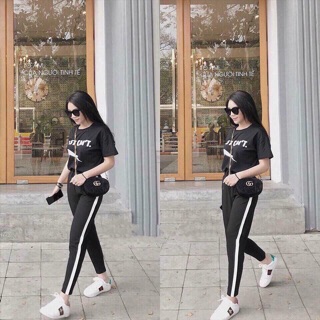 Quần Legging Sọc Trắng