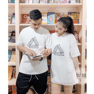 Áo đôi Unisex, Áo thun Oversize in hình DUSO 2 màu Trắng, Xám lông chuột
