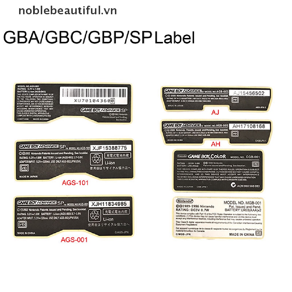 Set 2 Sticker Thay Thế Chuyên Dụng Cho Máy Chơi Game Nintendo GBP GBC GBA SP 001 101