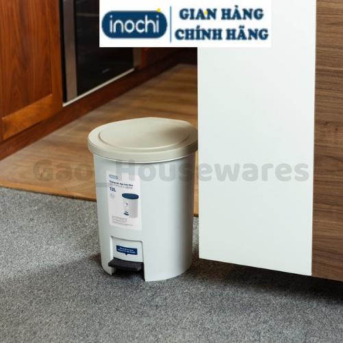 [FreeShip] Thùng rác đạp tròn 6L (có lõi) inochi, nhựa nguyên sinh, ngăn mùi hôi, kháng khuẩn - Giao màu ngẫu nhiên