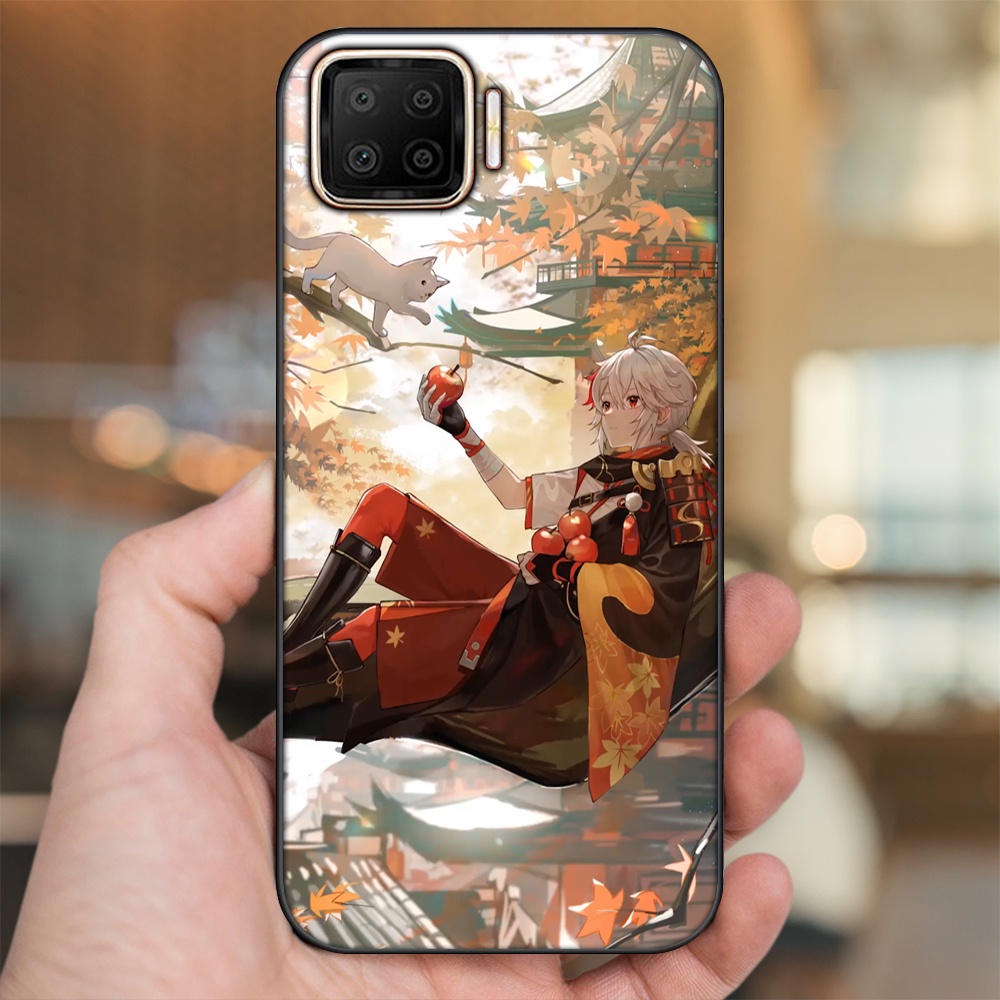 Ốp lưng Oppo A73, A93 4G viền đen in hình Kazuha Genshin Impact