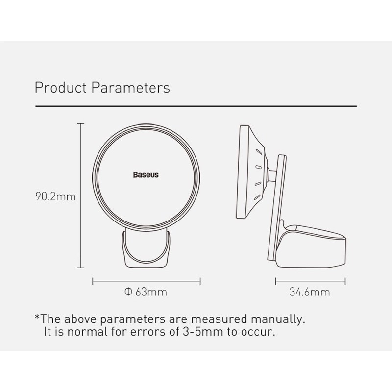 Bộ sạc ô tô không dây từ tính Baseus cho iPhone 12 Series Giá đỡ điện thoại Bộ sạc không dây nhanh cho Giá đỡ