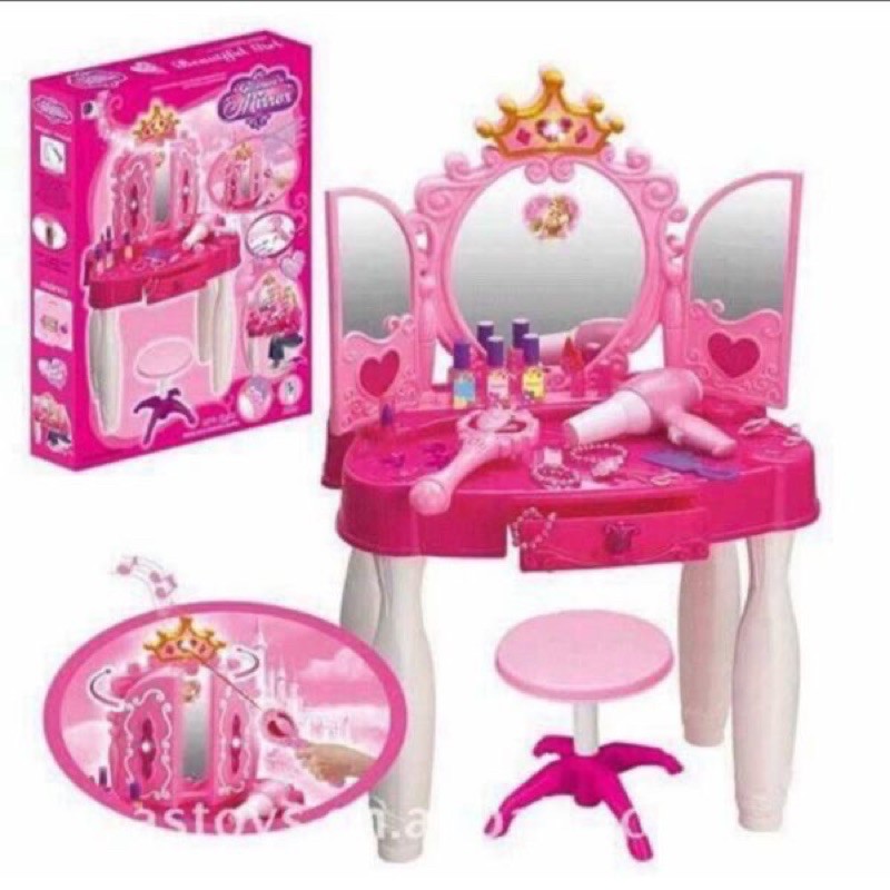 Bàn trang điểm cho bé gương cảm ứng có ghế ngồi