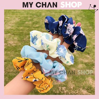 Dây cột tóc scrunchie lụa satin phi bóng sang chảnh - 43