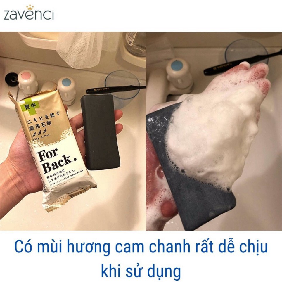 Xà Phòng FOR BACK Pelican Medicated Soap Làm Sạch Mụn Lưng Chiết Xuất Than Hoạt Tính Và Bùn Khoảng (135g)