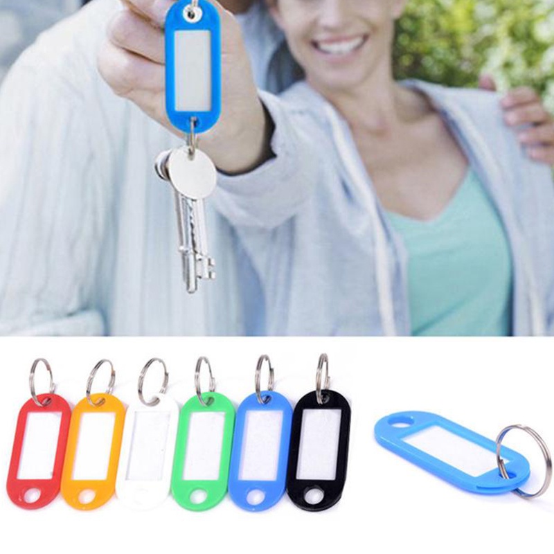 Set 20 Vòng Nhựa Gắn Thẻ Ghi Tên Gắn Móc Khóa Hành Lý Tiện Dụng Giá Đỡ