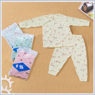 Bộ quần áo Avarler cổ 3 phân dài tay thu đông cho bé 0-12 tháng